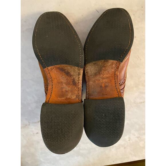 Allen‎ Edmonds Stuttgart Men Size 11 Brown Whiskey Leather Brogue Oxford READ - Picture 6 of 11